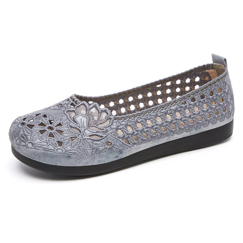 Damen Ballerinas mit floralem Lochdesign und rutschfester Sohle Heidi Mode - Image 8