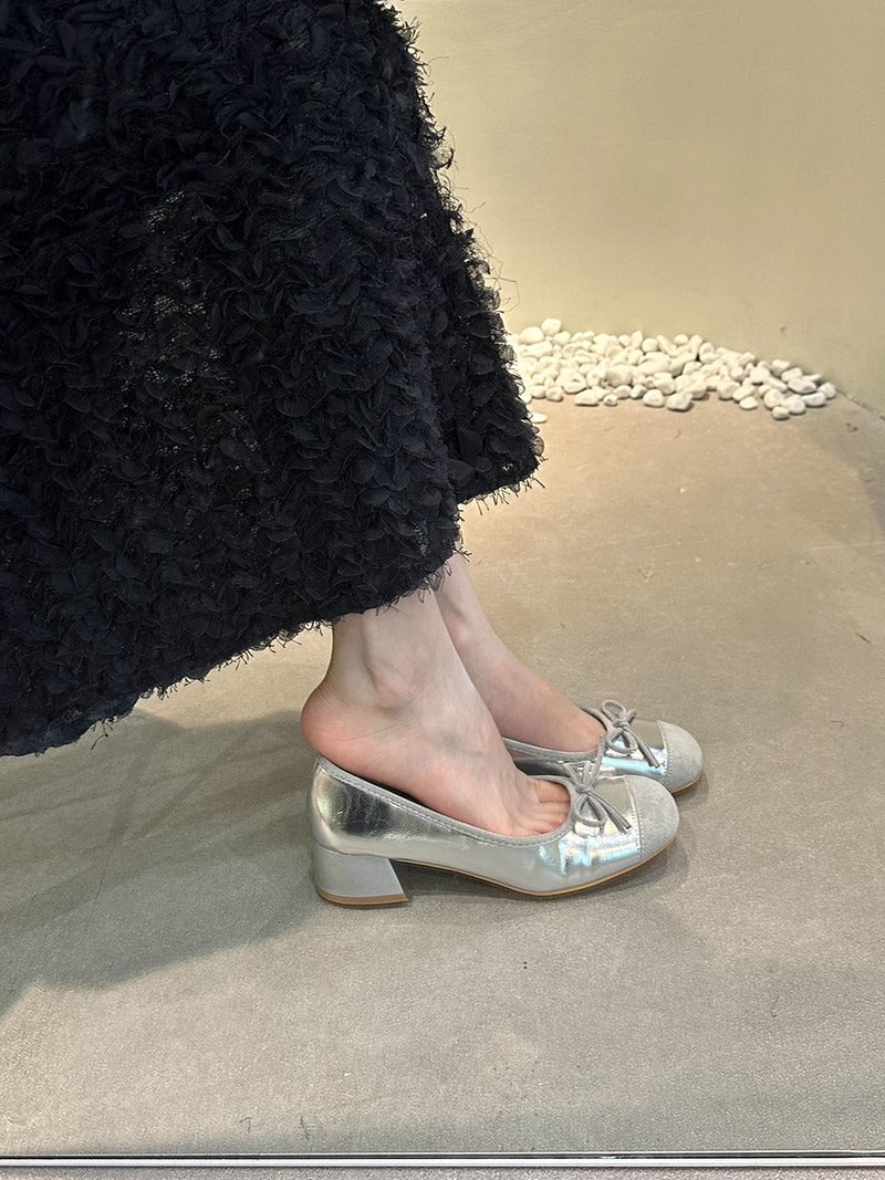 Damen Ballerinas mit glänzender Oberfläche und niedlichem Schleifen-Detail Heidi Mode - Image 6