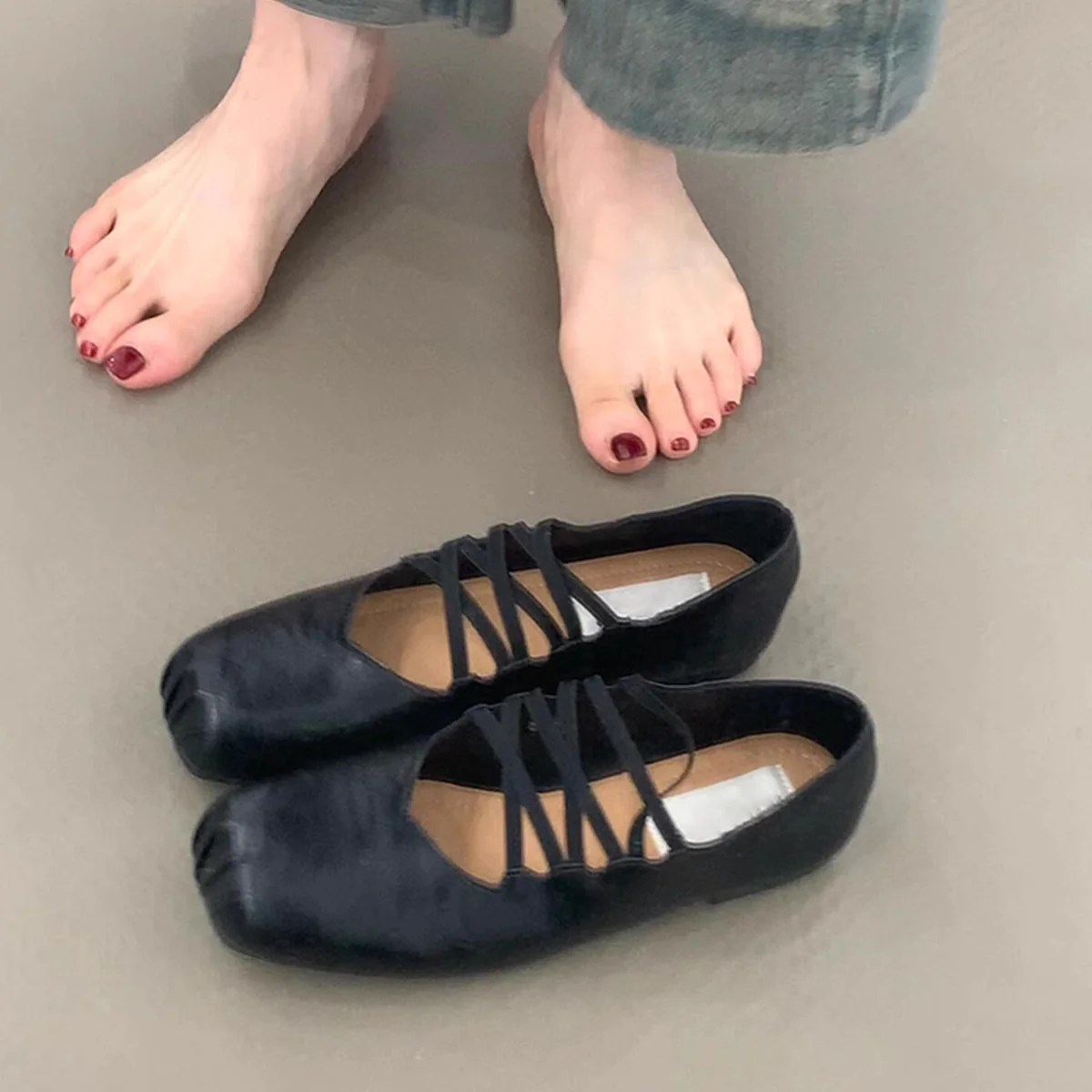 Damen Ballerinas mit innovativem Kreuzband-Design Heidi Mode