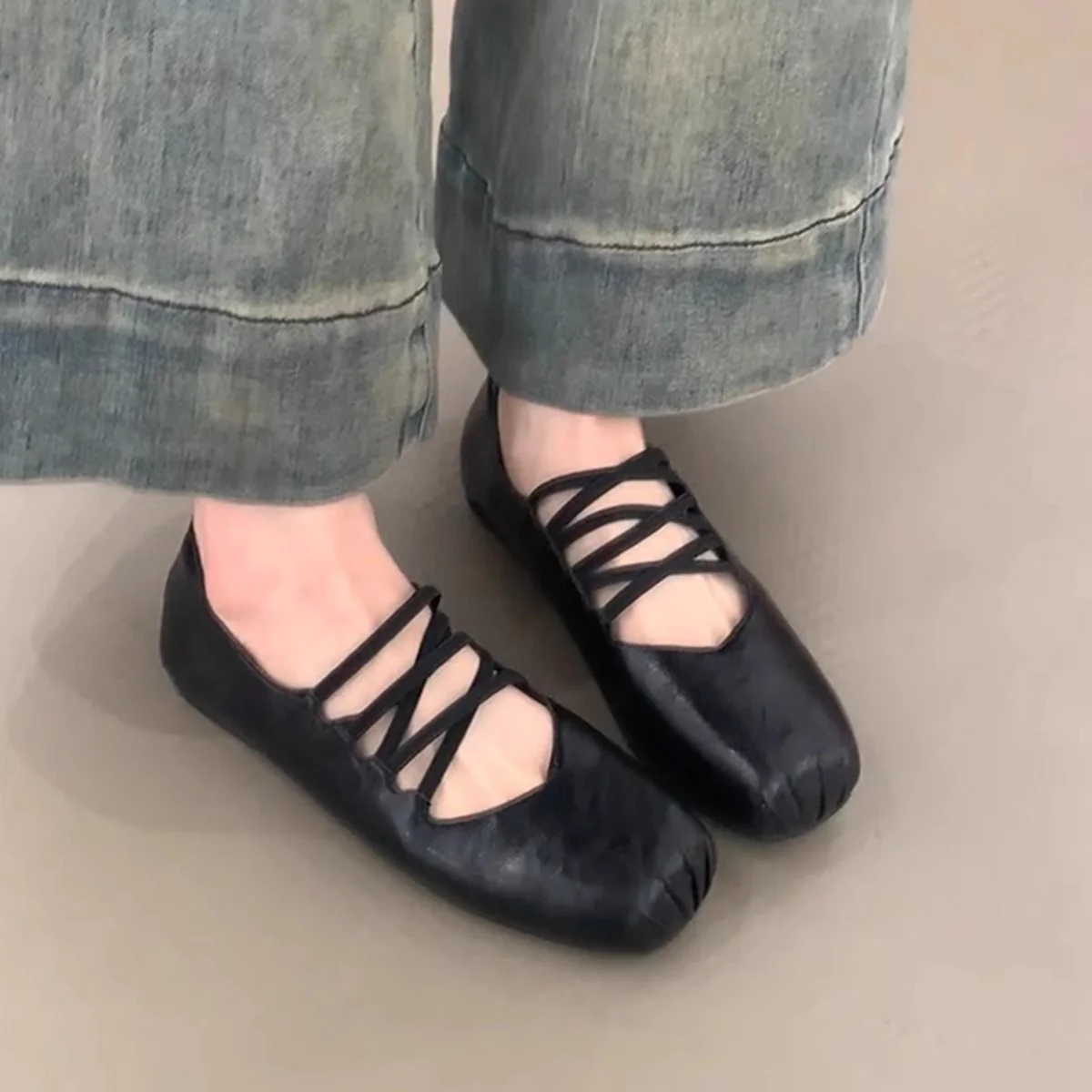 Damen Ballerinas mit innovativem Kreuzband-Design Heidi Mode - Image 3