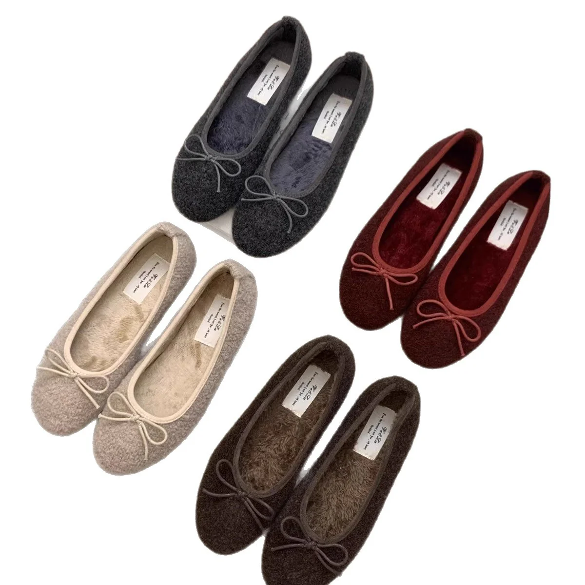 Damen Ballerinas mit kuscheligem Innenfutter und verspielt elegantem Schleifen-Detail Heidi Mode - Image 5