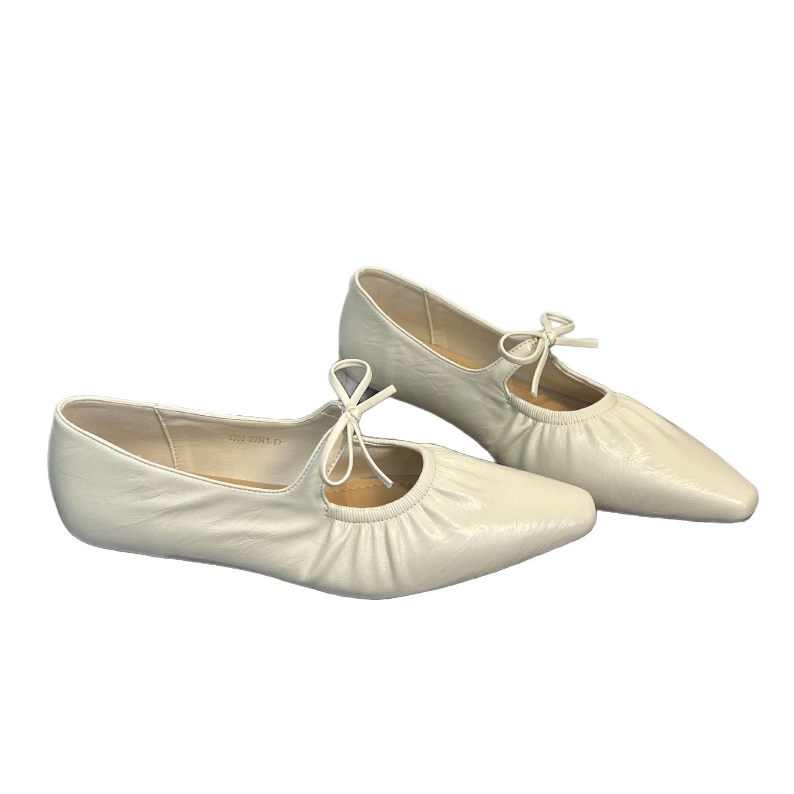 Damen Ballerinas mit Lederoberfläche und Gummizug Heidi Mode - Image 5