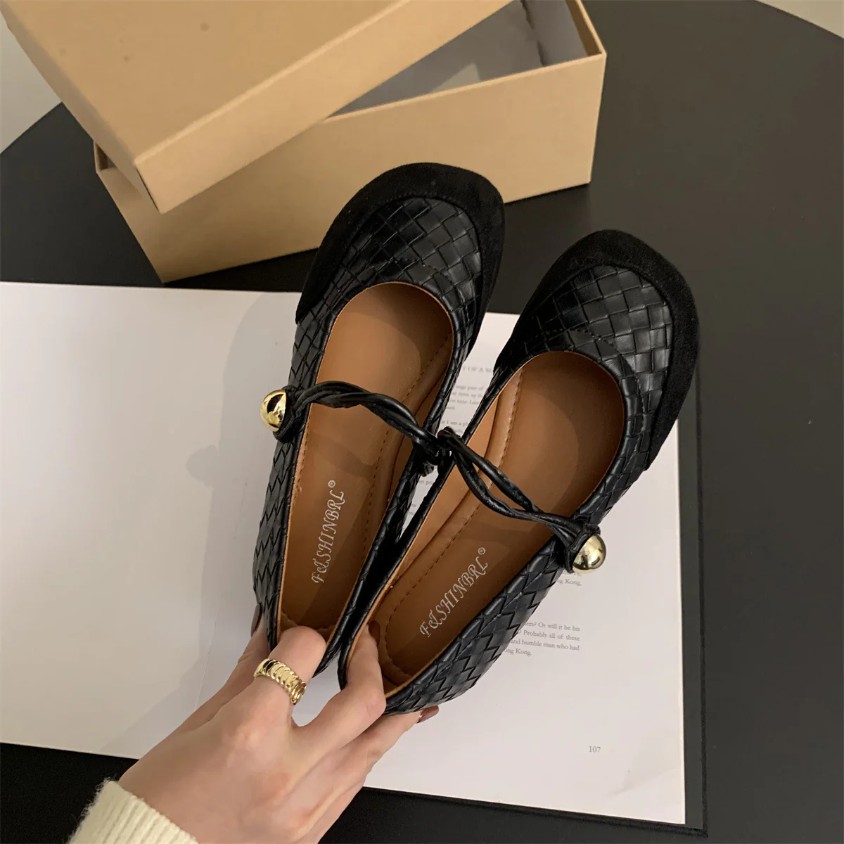 Damen Ballerinas mit modischem geflochtenem Design und eleganter Schleifen-Applikation Heidi Mode - Image 7