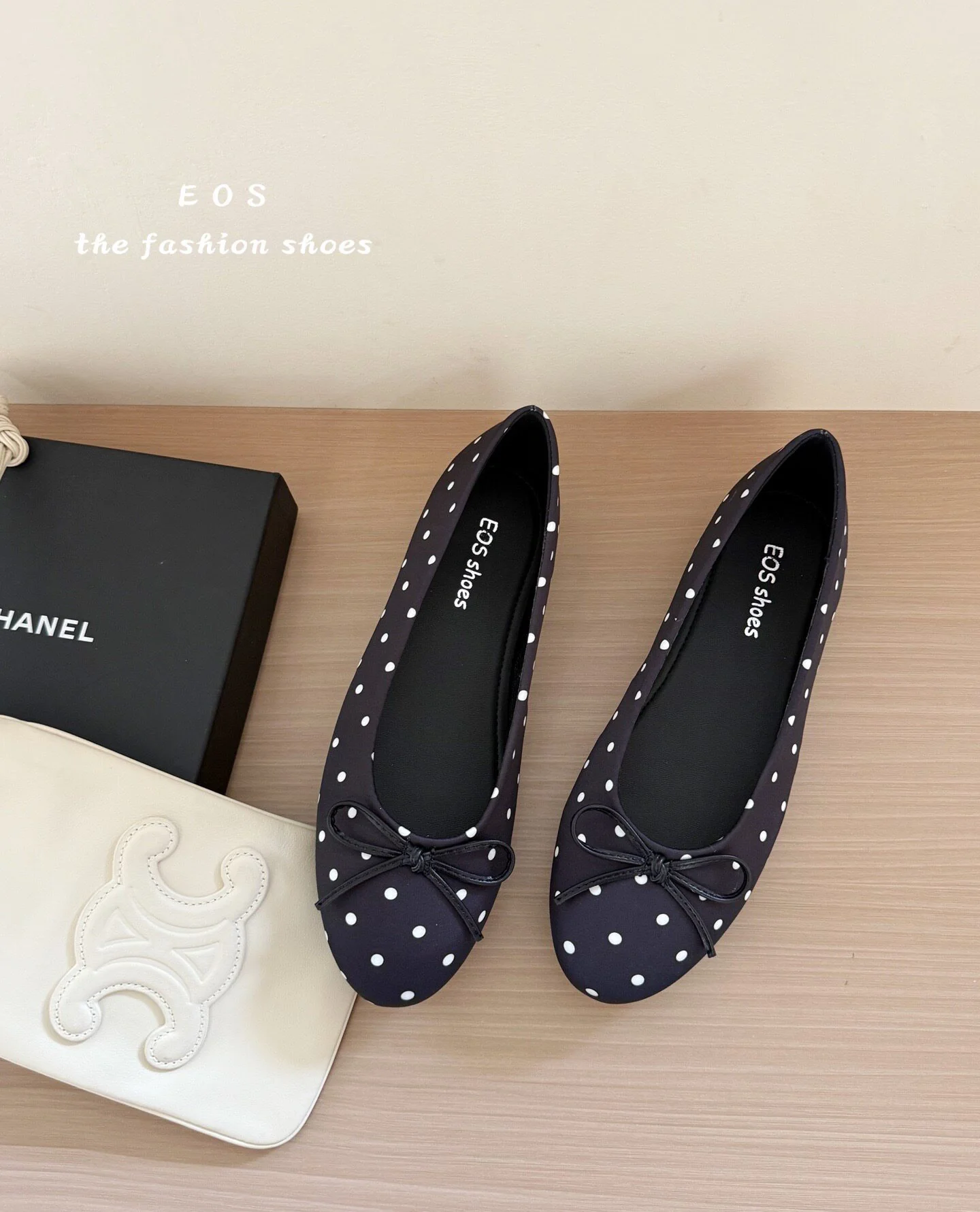 Damen Ballerinas mit modischem Punkte-Design und dekorativem Schleifenakzent Heidi Mode - Image 7