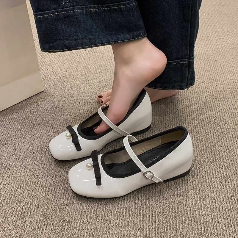 Damen Ballerinas mit modischer Schleife und perlenverziertem Riemen Heidi Mode - Image 2