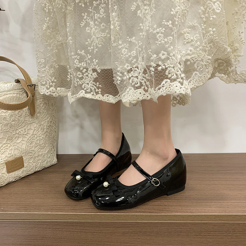 Damen Ballerinas mit modischer Schleife und perlenverziertem Riemen Heidi Mode - Image 3
