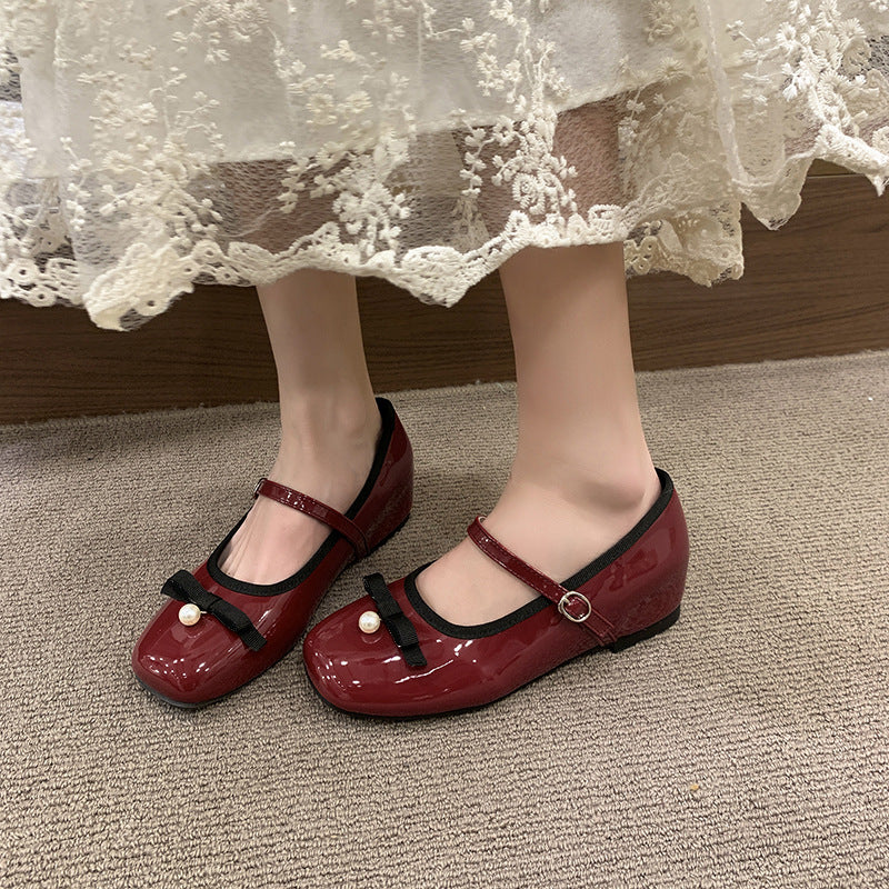 Damen Ballerinas mit modischer Schleife und perlenverziertem Riemen Heidi Mode - Image 8