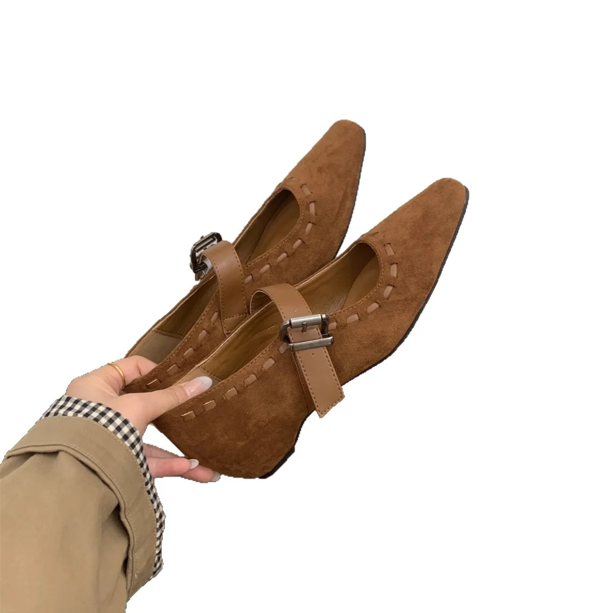 Damen Ballerinas mit modischer Schnallenapplikation und elegantem Spitzendesign Heidi Mode - Image 5