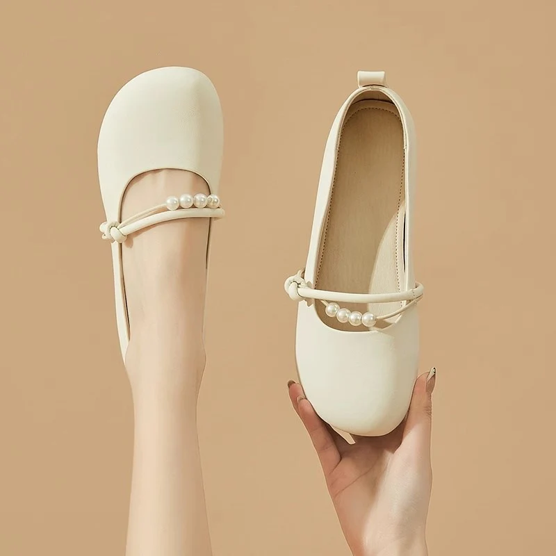 Damen Ballerinas mit perlenverziertem Riemen und elegantem Design Heidi Mode