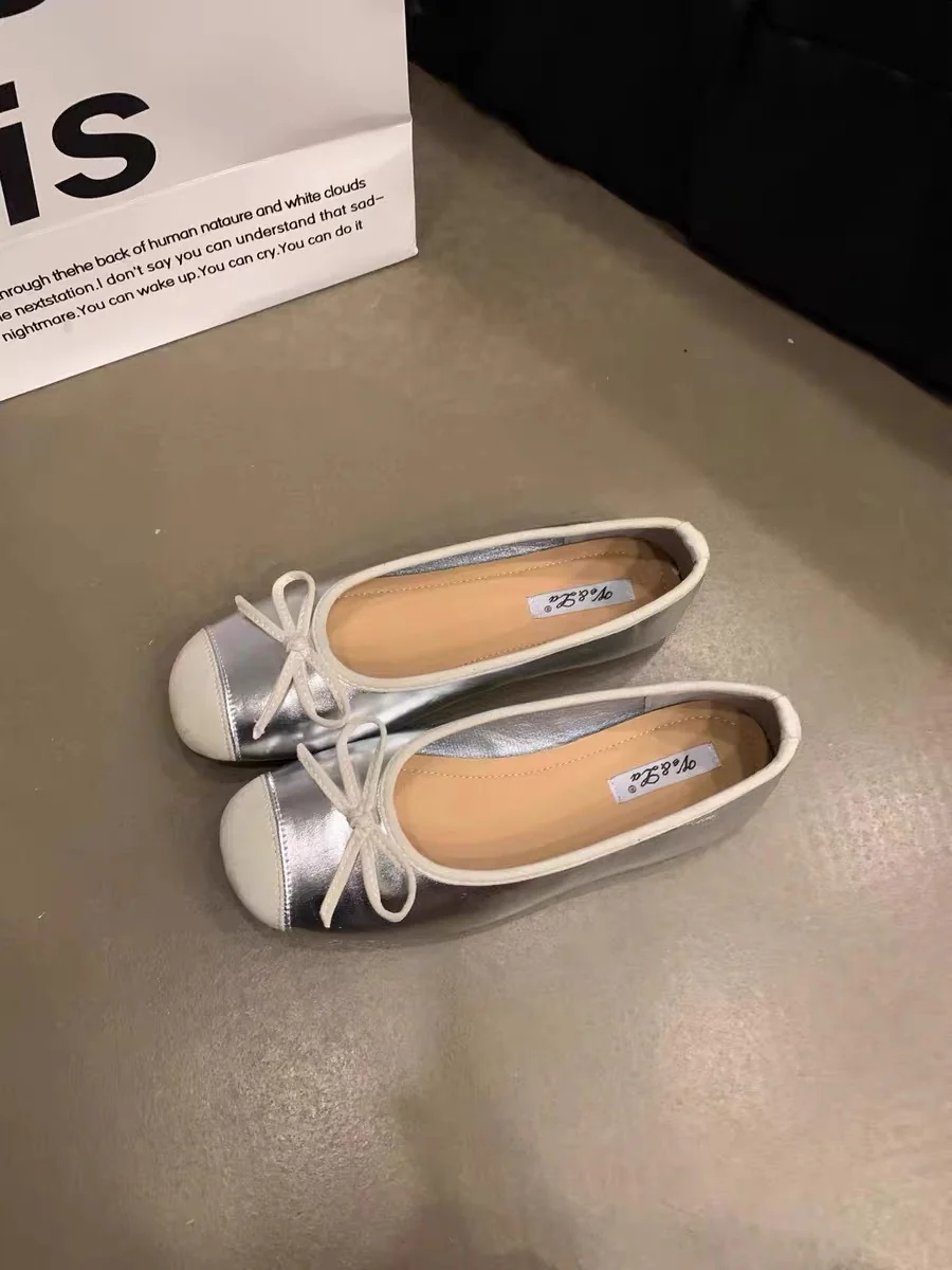 Damen Ballerinas mit schimmerndem Obermaterial und verspieltem Schleifendesign Heidi Mode - Image 9