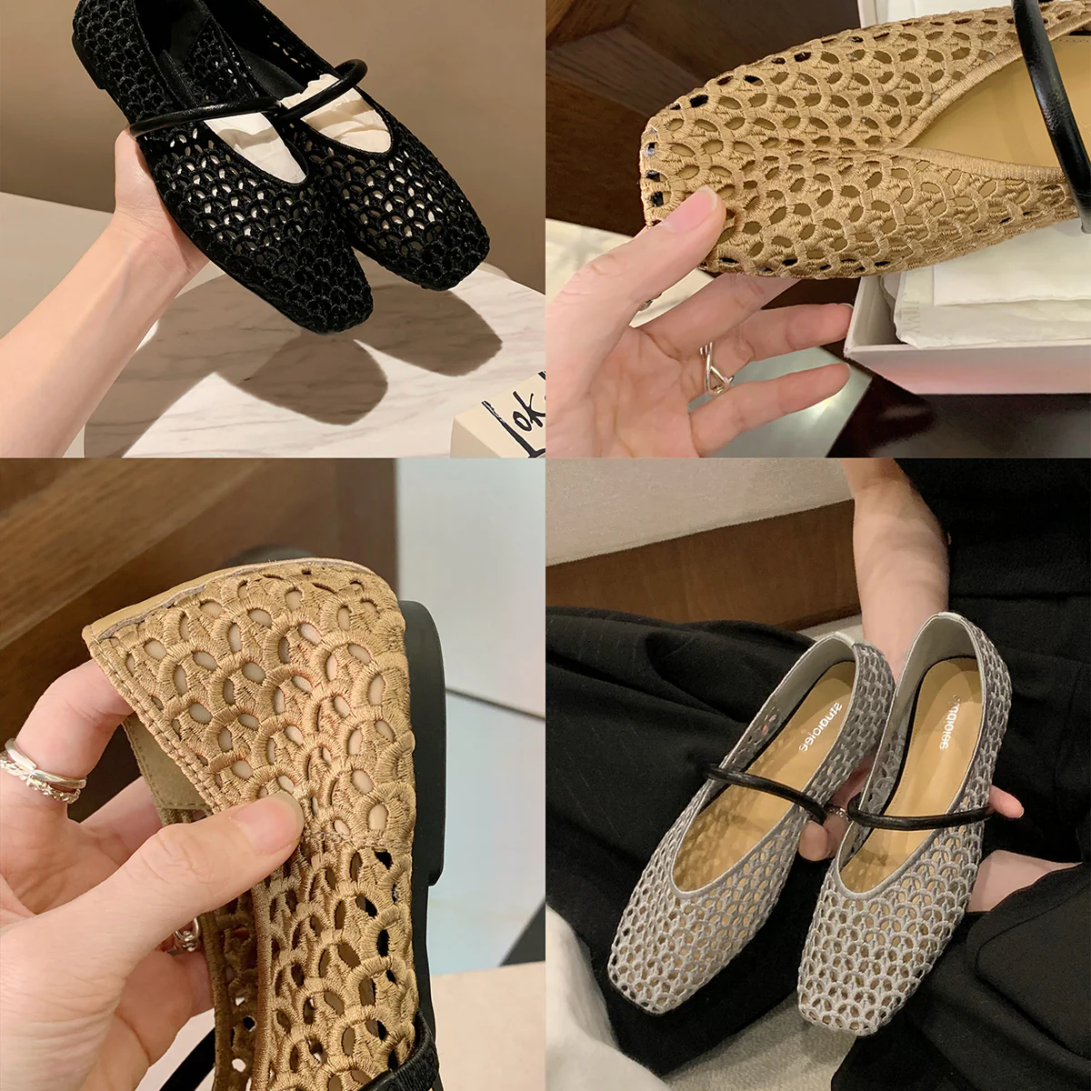 Damen Ballerinas mit strukturiertem Obermaterial und flexiblem Fußbett Heidi Mode - Image 3