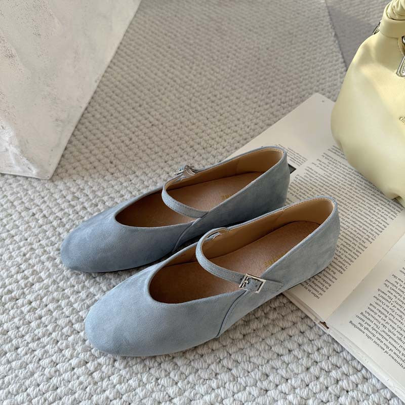 Damen Ballerinas mit Verstellbarem Riemen Heidi-Mode