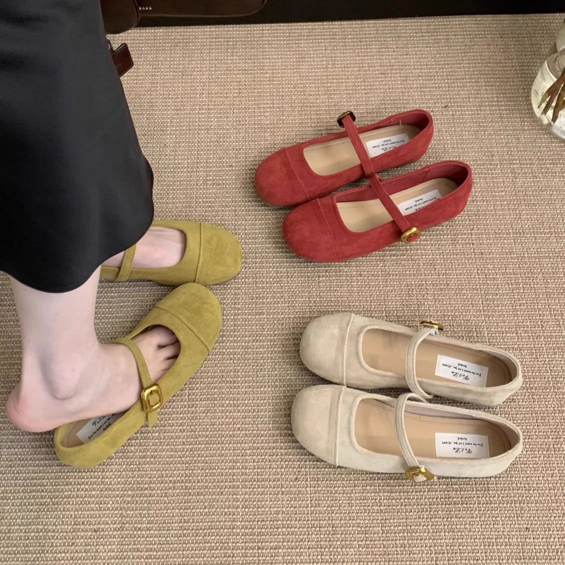 Damen Ballerinas mit verstellbarem Riemen und weichem Innenfutter Heidi Mode