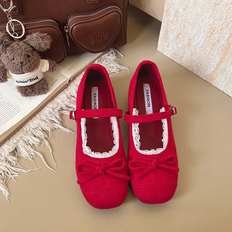 Damen Ballerinas mit verstellbarem Riemen und zarten Spitzendetails Heidi Mode - Image 6