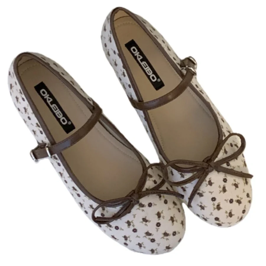 Damen Ballerinas mit zartem Riemchen und Blumenmuster Heidi Mode - Image 5