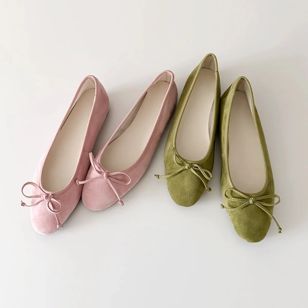 Damen Ballerinas mit zartem Schleifen-Detail und hochwertigem Wildleder Heidi Mode