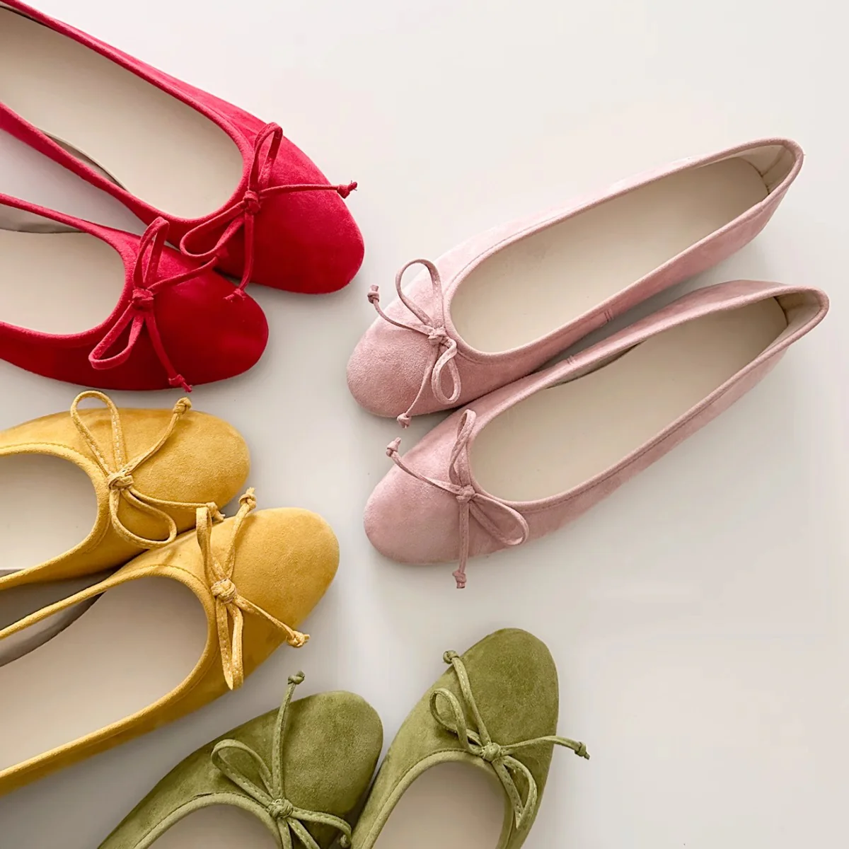 Damen Ballerinas mit zartem Schleifen-Detail und hochwertigem Wildleder Heidi Mode - Image 4