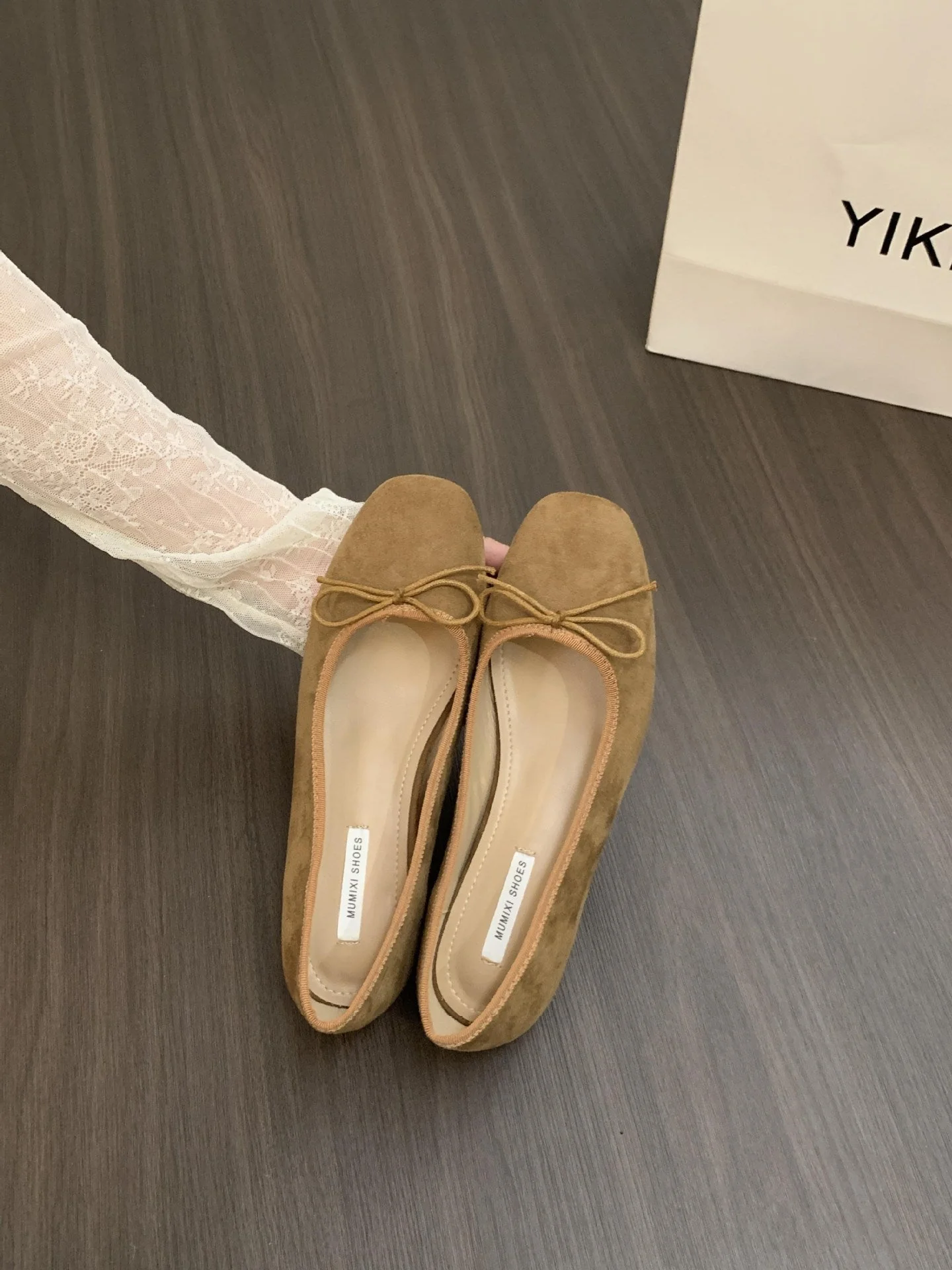 Damen Ballerinas mit Zierlichem Schleifendetail und Samtiger Oberflächenstruktur Heidi-Mode - Image 8