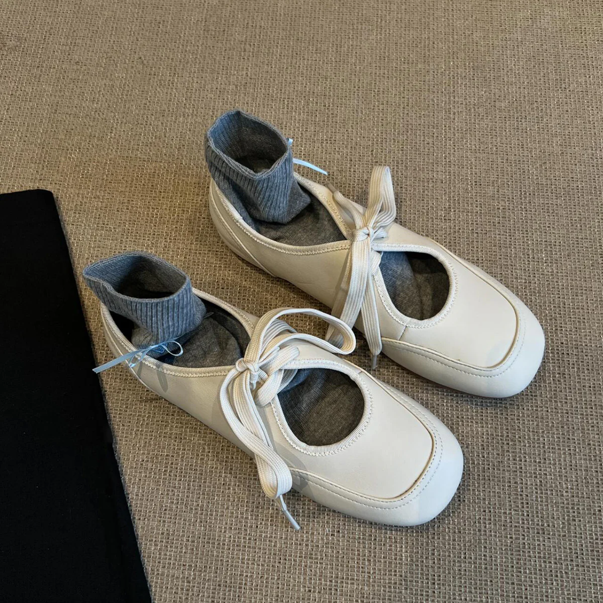 Damen Ballettschuhe mit elastischem Knöchelschutz und dekorativem Schleifenverschluss Heidi Mode - Image 6