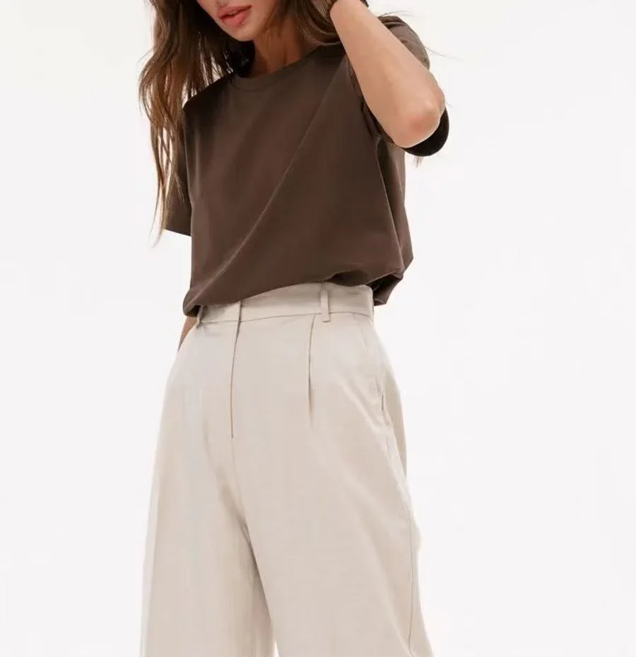 Damen Basic T-Shirt mit Hochwertiger Baumwollqualität und Lässigem Schnitt Heidi-Mode - Image 7