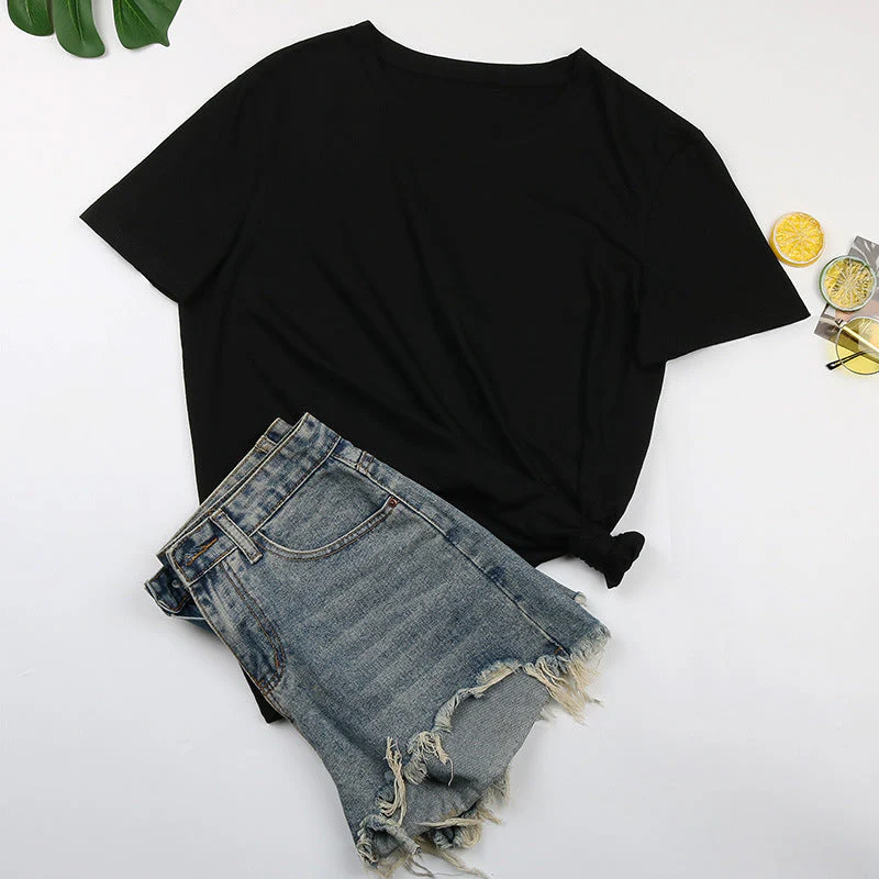 Damen Basic T-Shirt mit Lässigem Schnitt und Hochwertiger Baumwollqualität Heidi-Mode