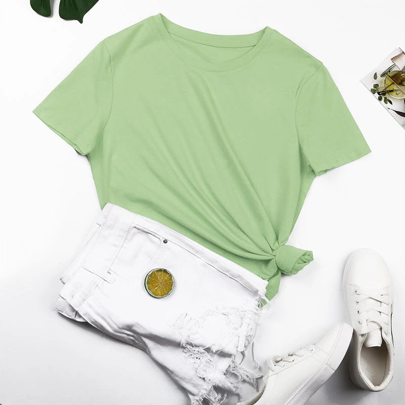 Damen Basic T-Shirt mit Lässigem Schnitt und Hochwertiger Baumwollqualität Heidi-Mode - Image 10