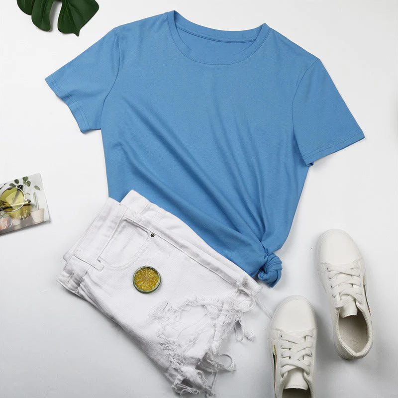 Damen Basic T-Shirt mit Lässigem Schnitt und Hochwertiger Baumwollqualität Heidi-Mode - Image 4