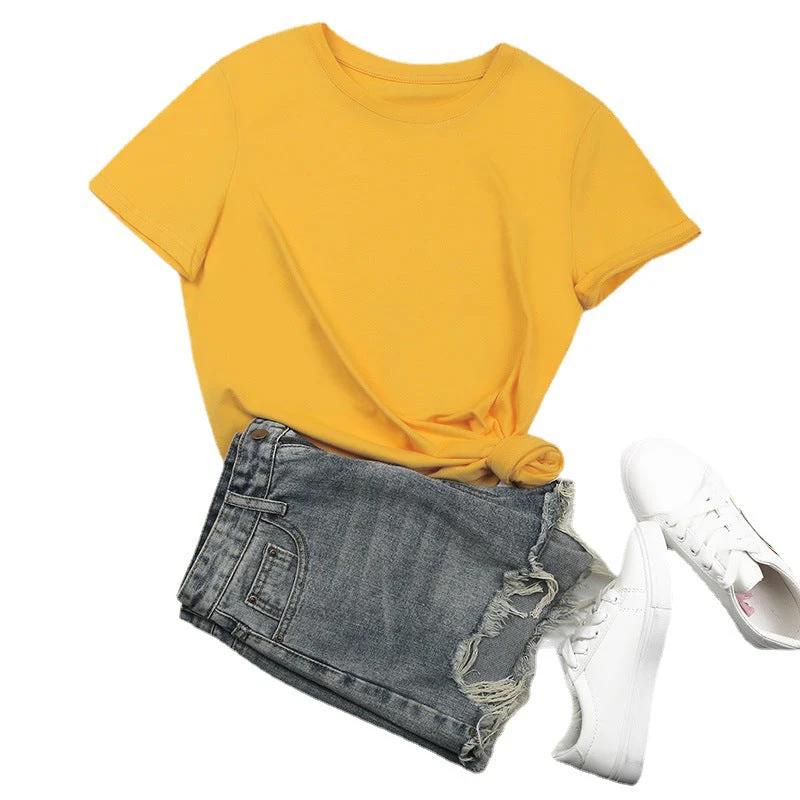 Damen Basic T-Shirt mit Lässigem Schnitt und Hochwertiger Baumwollqualität Heidi-Mode - Image 5