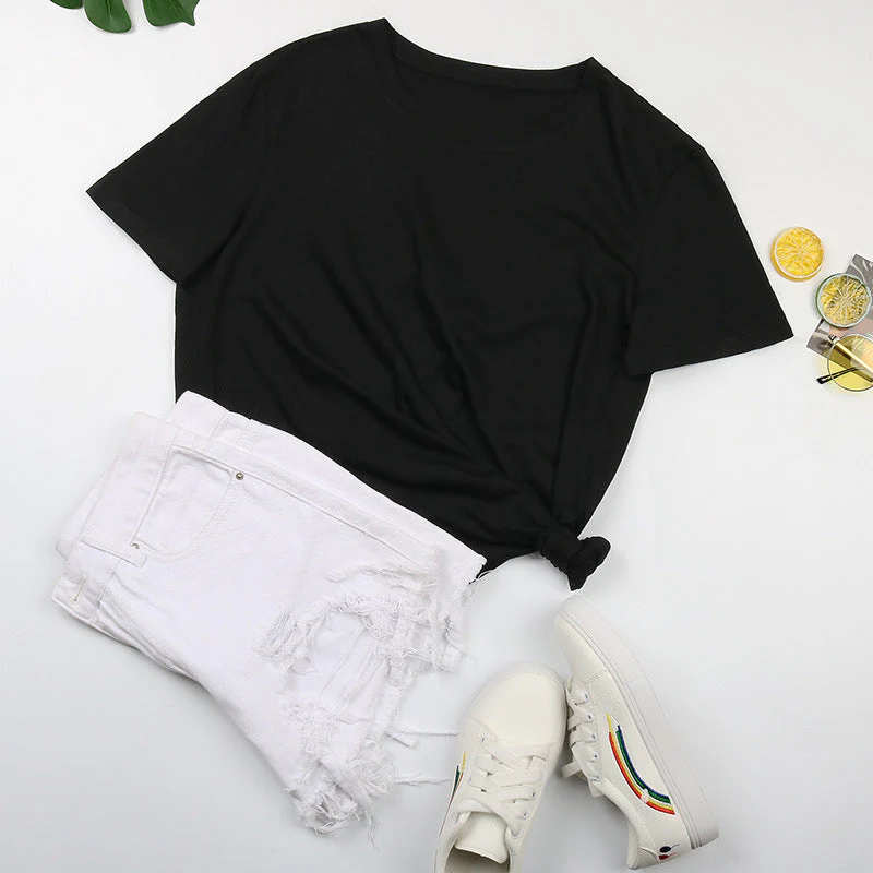 Damen Basic T-Shirt mit Lässigem Schnitt und Hochwertiger Baumwollqualität Heidi-Mode - Image 6