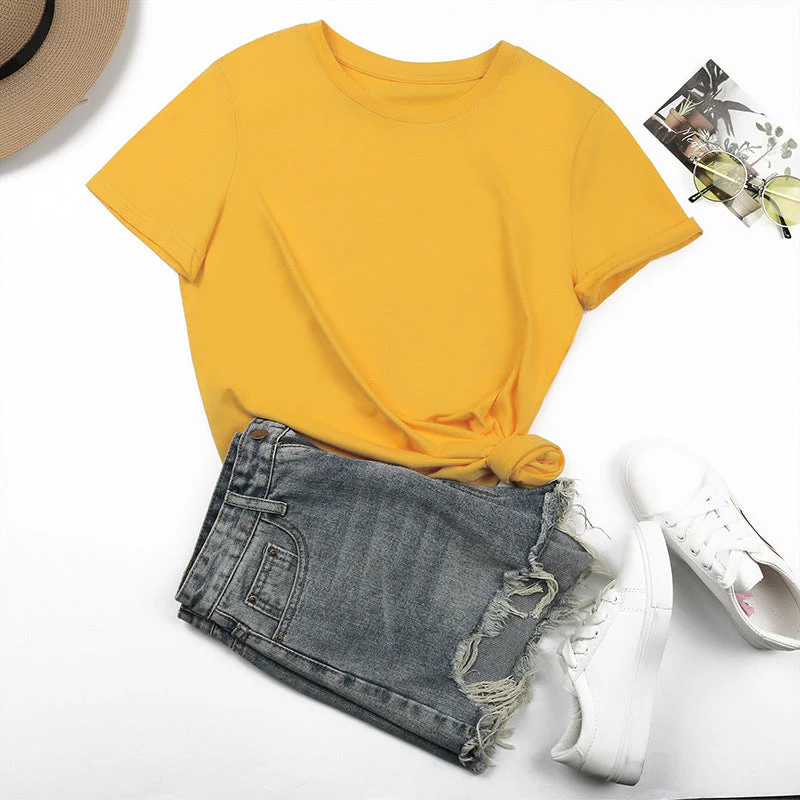 Damen Basic T-Shirt mit Lässigem Schnitt und Hochwertiger Baumwollqualität Heidi-Mode - Image 7
