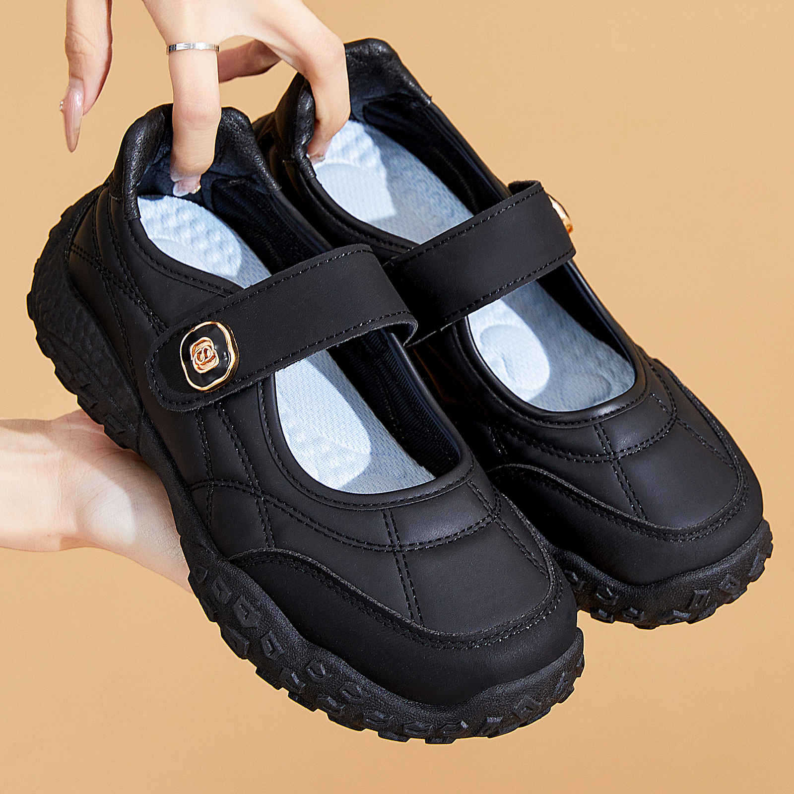 Damen bequeme Alltagsschuhe mit flexiblem Klettverschluss Heidi Mode - Image 3