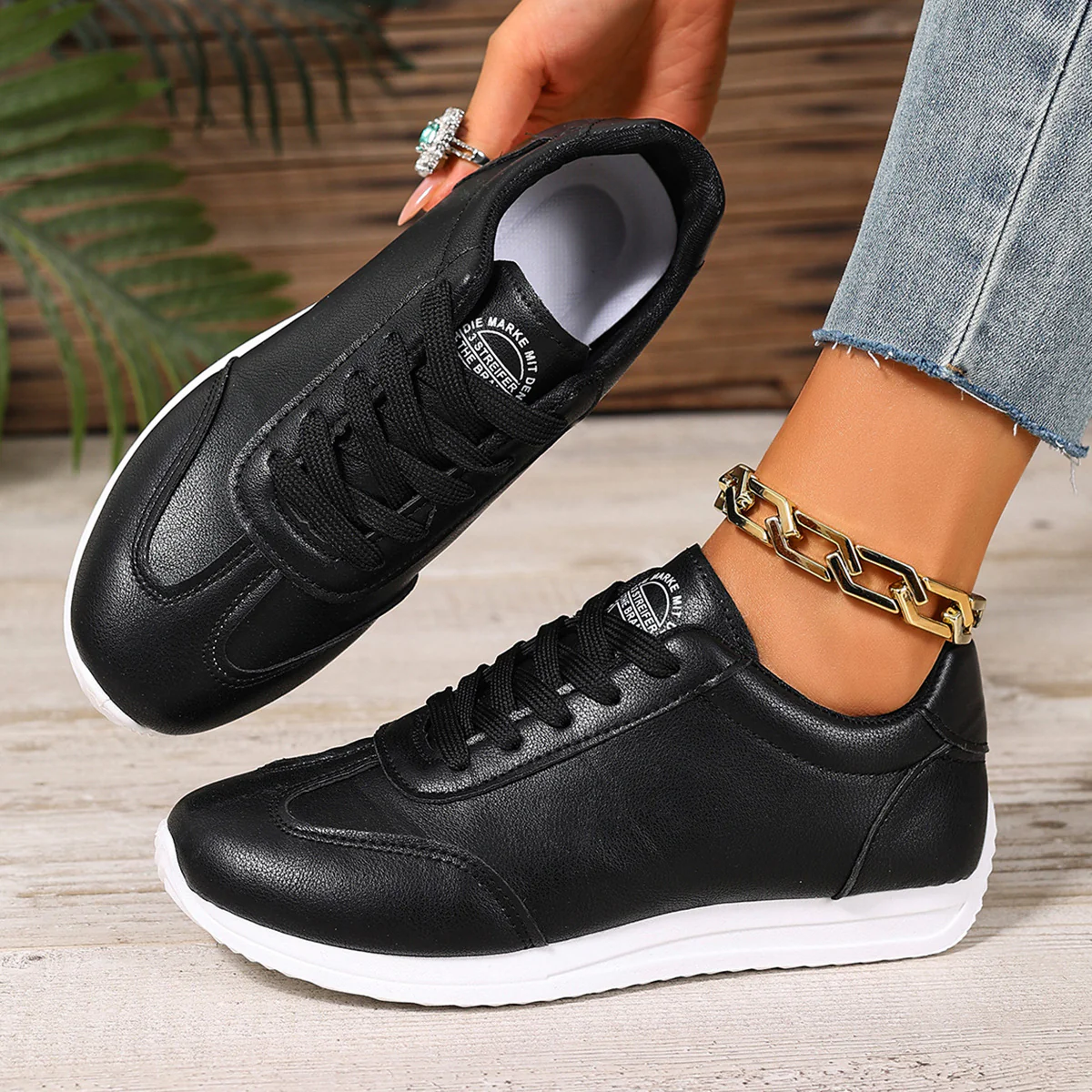 Damen Bequeme Alltagssneakers mit atmungsaktiver Obermaterialstruktur Heidi Mode - Image 2