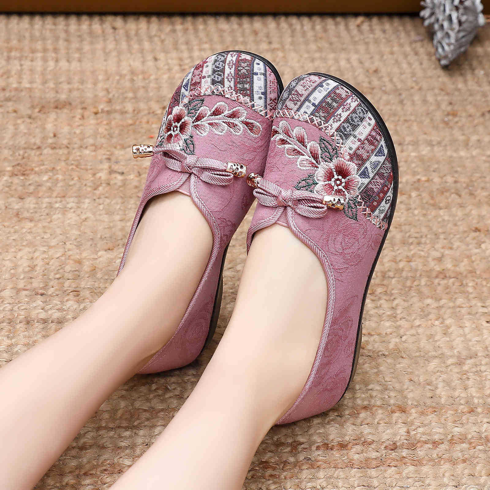 Damen Bequeme Ballerinas mit floralem Design und elastischem Einstieg Heidi Mode - Image 3