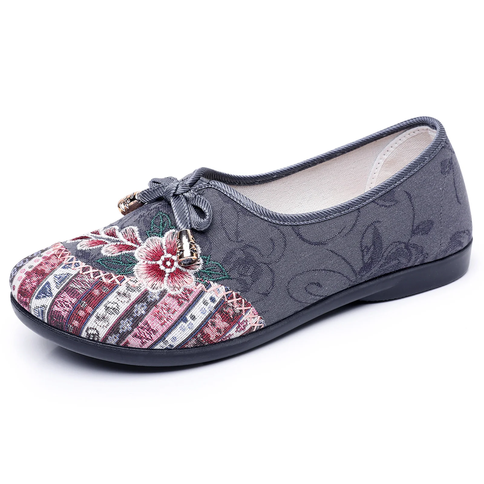 Damen Bequeme Ballerinas mit floralem Design und elastischem Einstieg Heidi Mode - Image 7