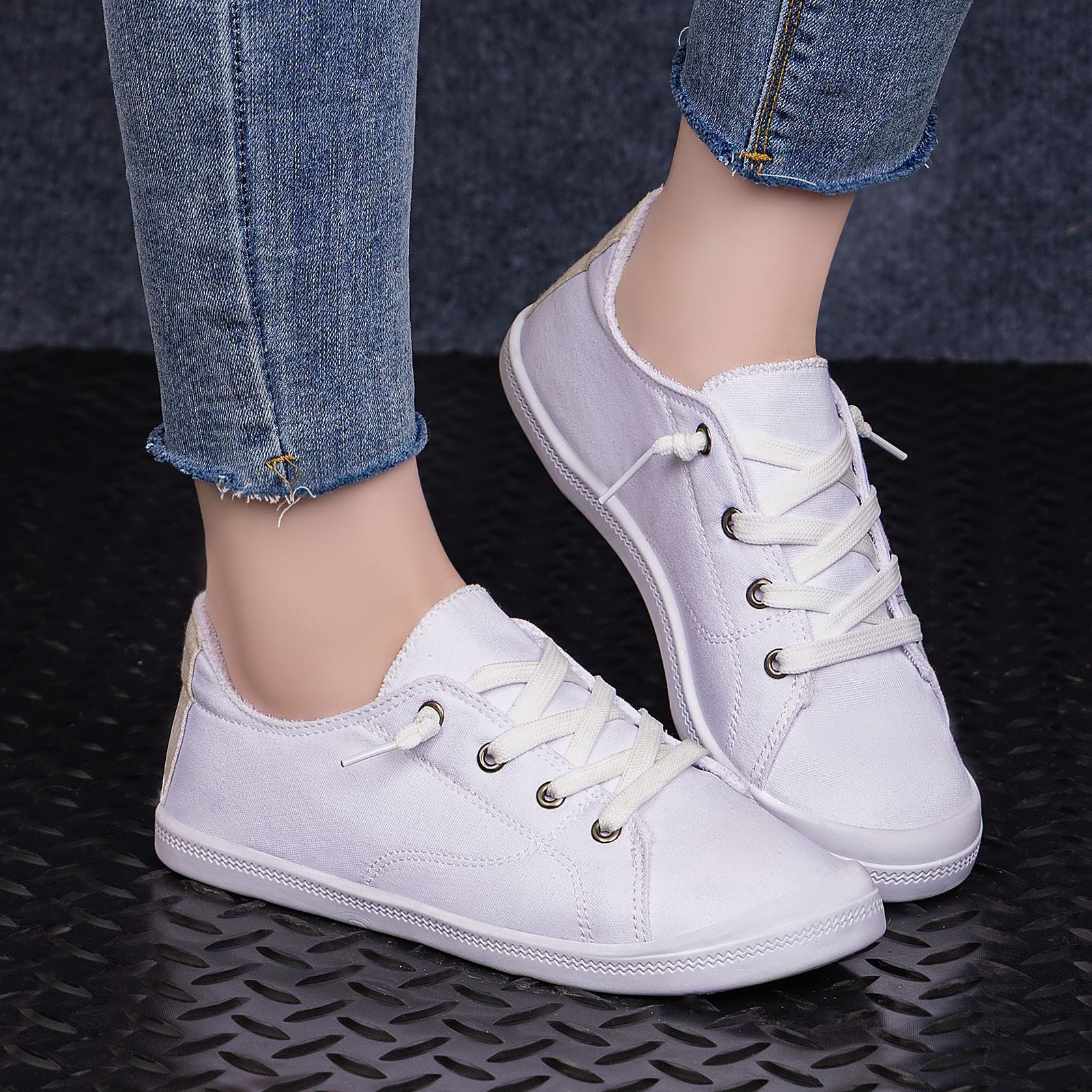 Damen Bequeme Canvas Sneakers mit atmungsaktiver Innensohle Heidi Mode - Image 4