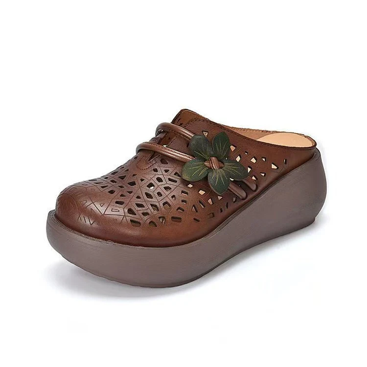 Damen Bequeme Clogs mit modischem Blüten-Detail Heidi Mode - Image 5