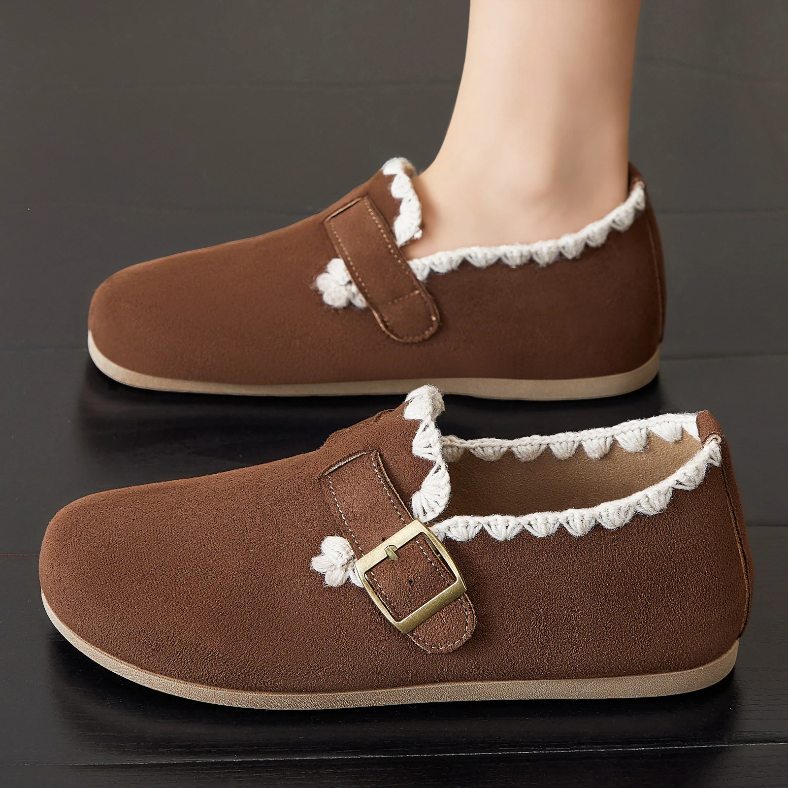 Damen Bequeme Hausschuhe mit dekorativem Riemen und weichem Innenfutter Heidi Mode - Image 3