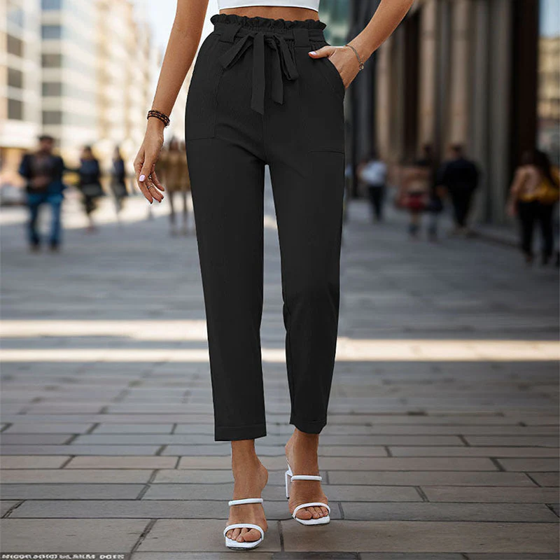 Damen Bequeme High-Waist Pants mit Taillengürtel Heidi-Mode - Image 7
