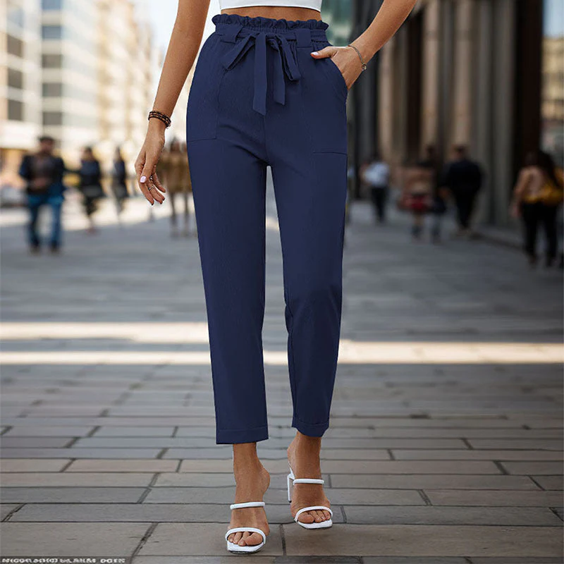 Damen Bequeme High-Waist Pants mit Taillengürtel Heidi-Mode - Image 8