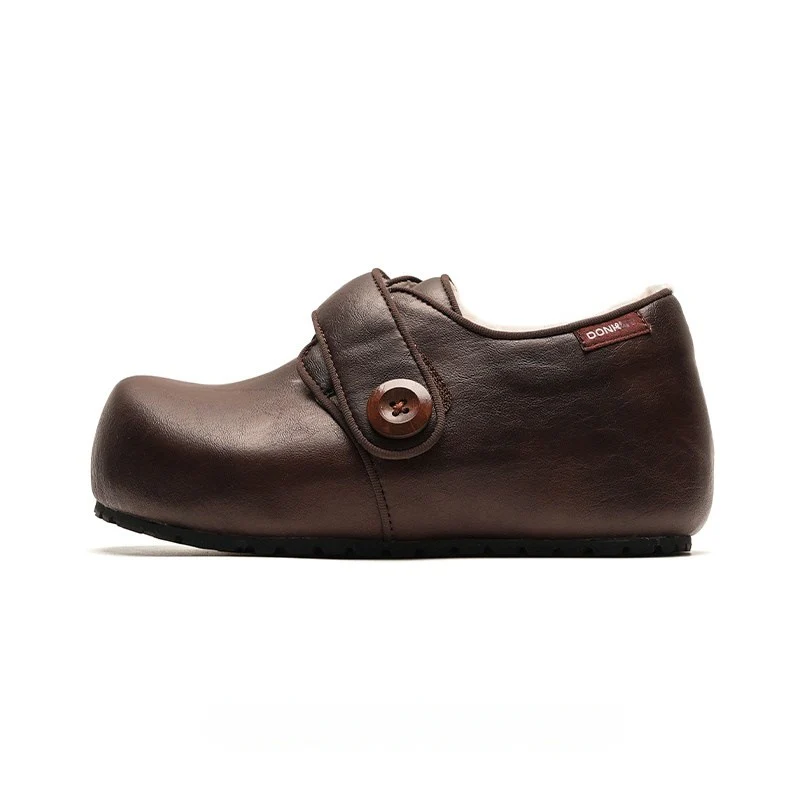 Damen Bequeme Lederschuhe mit modischer Knopfdetail Heidi Mode - Image 5