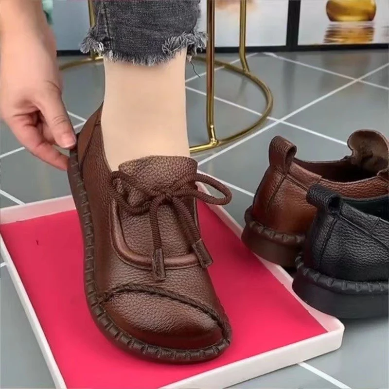 Damen Bequeme Mokassins mit Kunstleder und individueller Schnürung Heidi Mode - Image 7