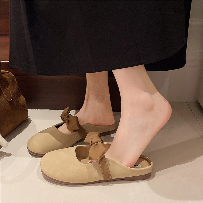 Damen bequeme Pantoletten mit modischem Schleifen-Design Heidi Mode - Image 7