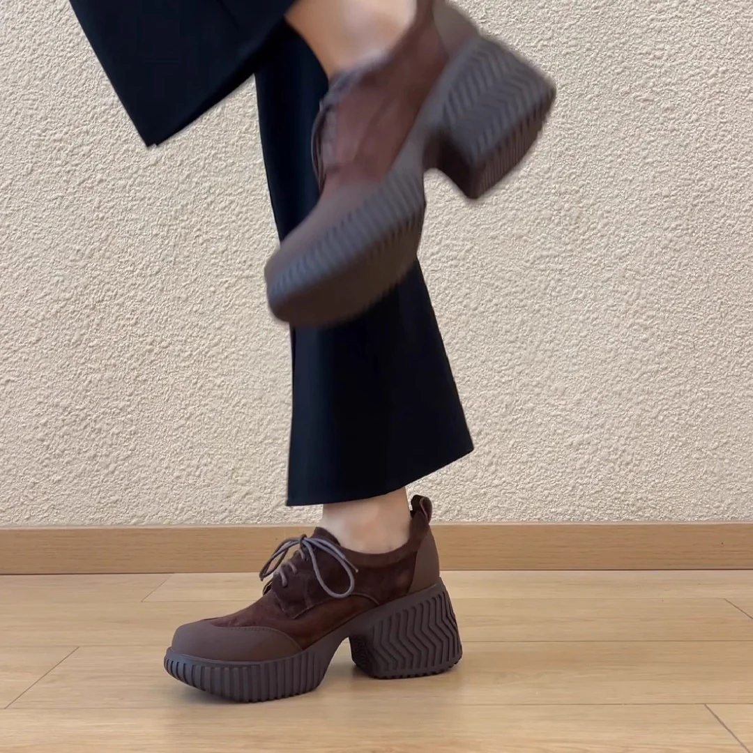 Damen bequeme Plateau-Schnürschuhe mit robustem Sohlenprofil und trendigem Design Heidi Mode - Image 3