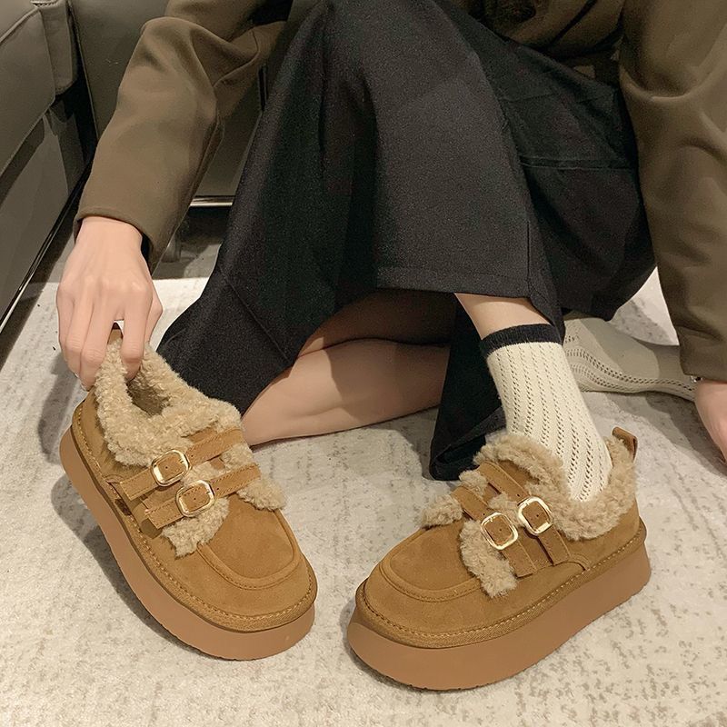 Damen bequeme Platformsneaker mit modischem Flauscheinsatz und elegantem Doppelklettverschluss Heidi Mode - Image 4