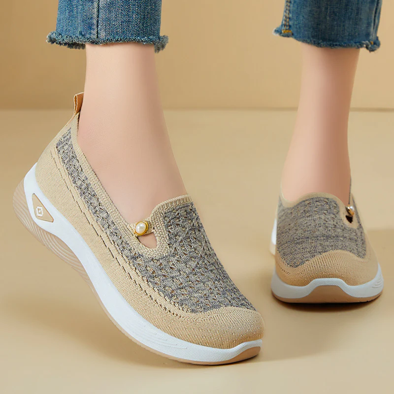 Damen Bequeme Slip-On Schuhe mit luftiger Strickoberfläche Heidi Mode - Image 2
