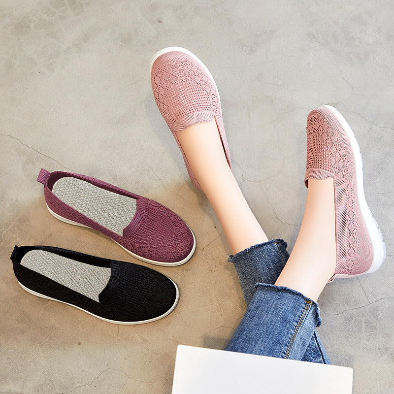 Damen Bequeme Slip-On Sneakers mit atmungsaktivem Strickdesign Heidi Mode - Image 4