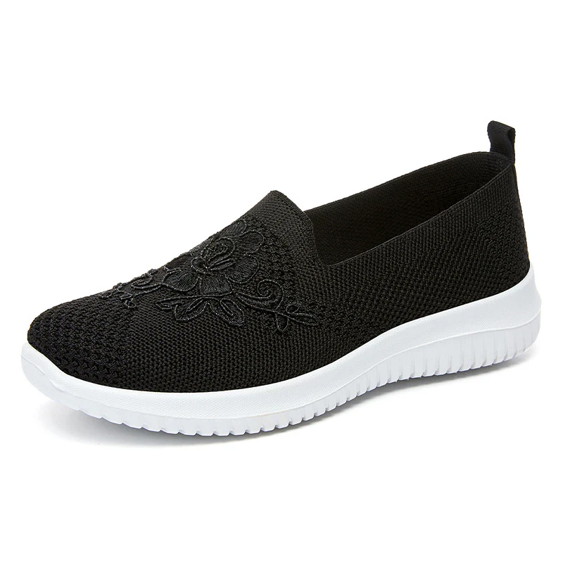 Damen Bequeme Slip-On Sneakers mit dekorativem Blumenmuster Heidi Mode - Image 7