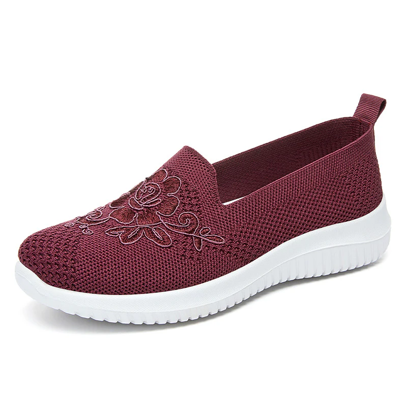 Damen Bequeme Slip-On Sneakers mit dekorativem Blumenmuster Heidi Mode - Image 8