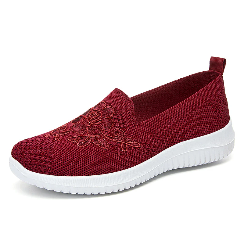 Damen Bequeme Slip-On Sneakers mit dekorativem Blumenmuster Heidi Mode - Image 9