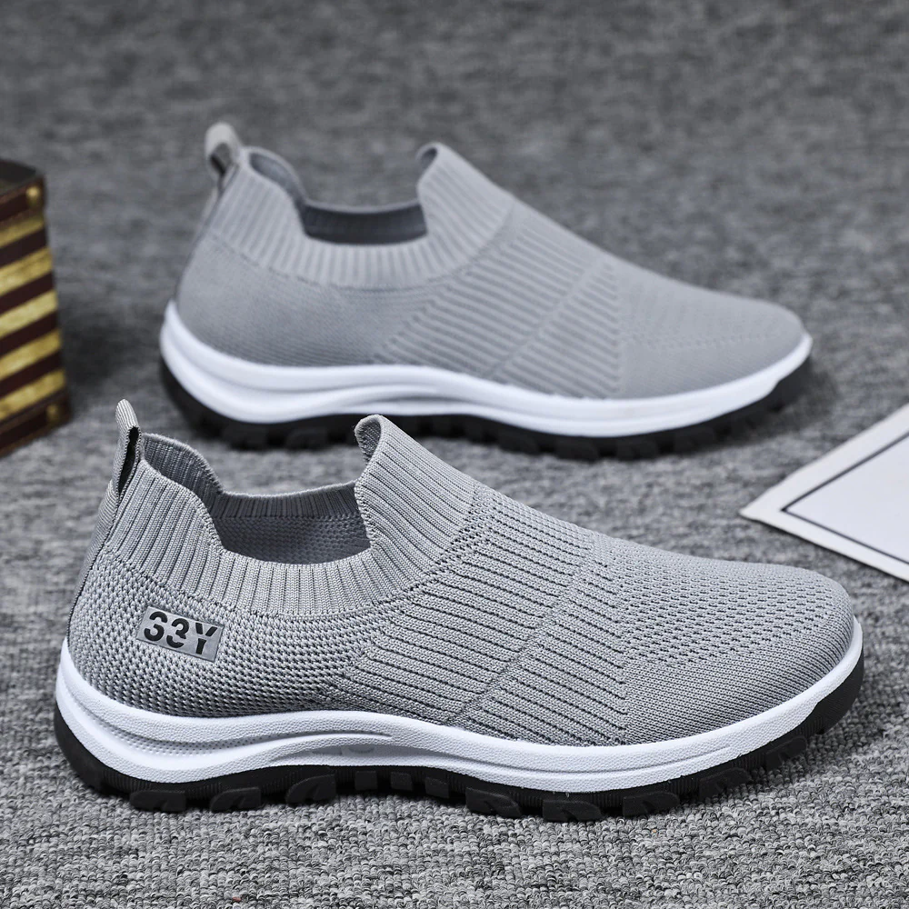 Damen Bequeme Slip-On Sneakers mit elastischem Strickoberteil und rutschfester Sohle Heidi Mode